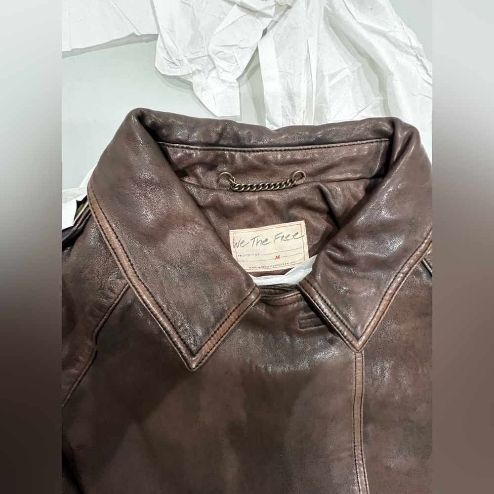NWT We The Free Top Notch Leather Pea Coat - Picture 8 of 8